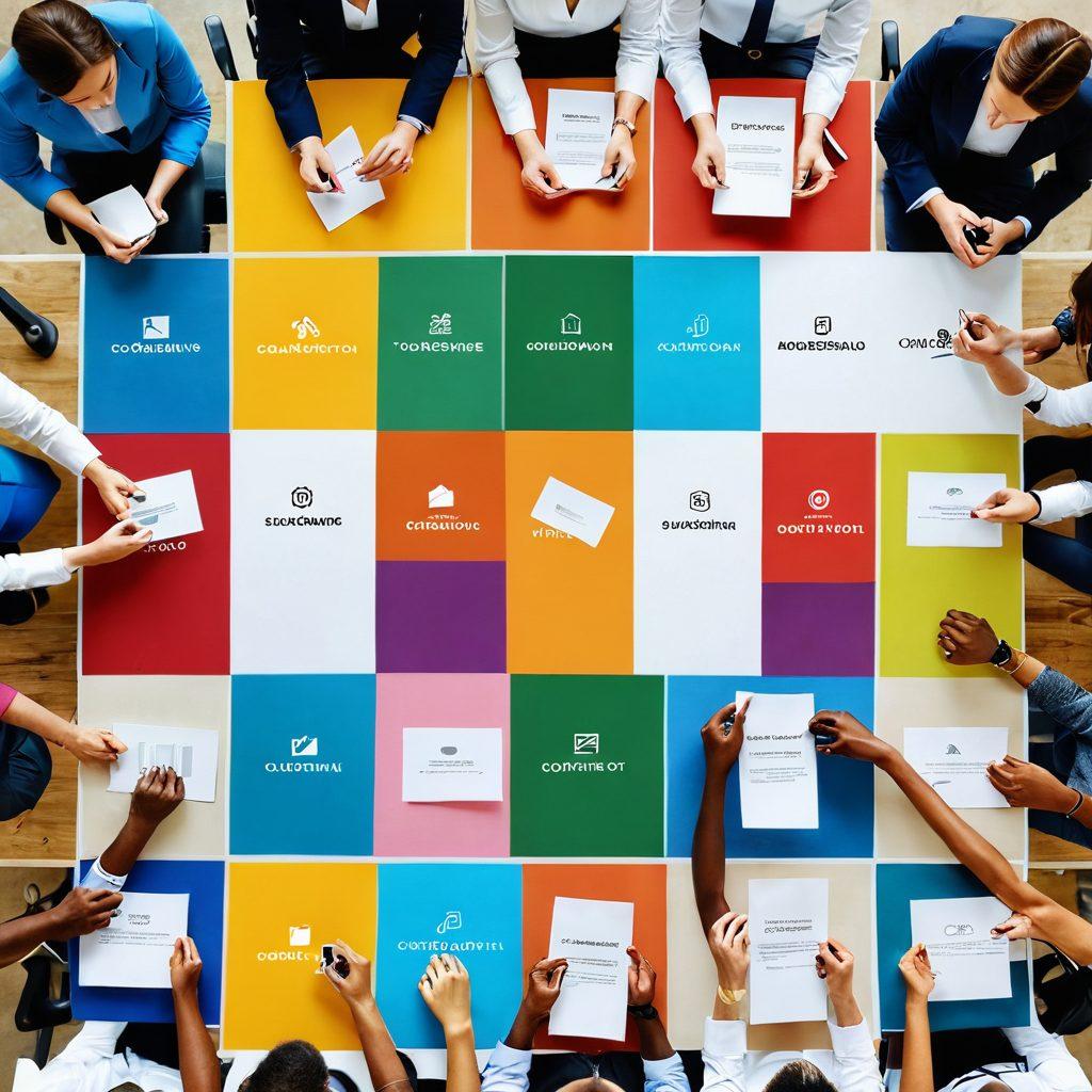 A dynamic collage showcasing a diverse group of professionals engaging in networking activities and training sessions, set in a bright, modern office environment. Include elements like hands exchanging business cards, people in training workshops, and digital connection symbols. The atmosphere should convey collaboration and growth. Create a sense of excitement and opportunity with vibrant colors. super-realistic. vibrant colors.